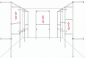 Mobile Preview: Ankleidezimmer Wandregalsystem Kleiderkammer begehbarer Schrank 2 mal 200x320 cm und 1 mal 200x110 cm 40 cm tief Etagen stufenlos verstellbar Wandbefestigung und Gummifüsse Stahlrohre verchromt Art Nr AnZi.3+3+1