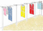 Mobile Preview: Garderobe Kleiderständer Textilregal Kleiderstange begehbahrer Schrank 120x430 cm breit 39 cm tief Wandbefestigung und Gummifüsse Stahlrohre verchromt Art Nr St.81.400