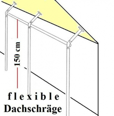 Dachschräge Garderobe Wandständer Bekleidungsständer flexible Verbinder Wandbefestigung Rundrohre Chrom Art Nr St.09.150.200