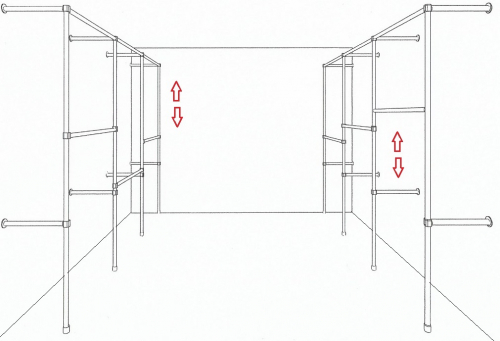 Ankleidezimmer Wandregalsystem Kleiderkammer begehbarer Schrank 2 mal 200x320 cm und 40 cm tief Etagen stufenlos verstellbar Wandbefestigung und Gummifüsse Stahlrohre verchromt Art Nr AnZi.3+3.0