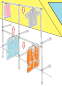 Preview: Dachschraege-Garderobe-Kleiderstaender-Kleiderstange-begehbahrer-Schrank-200-cm-hoch-210-cm-breit-120-cm-Tiefe-Stahlrohre-verchromt-Art-Nr-St.10.200
