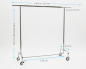 Preview: Kleiderständer 140cm Breit 160 cm Hoch mit 4 Rollen grossen 100 mm Rollen stabile Ausführung Rollständer Konfektionsständer Chrome Art Nr 13-140-100