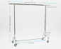 Preview: Kleiderständer 140cm Breit 160 cm Hoch mit 4 Rollen grossen 80 mm Rollen stabile Ausführung Rollständer Konfektionsständer Chrome Art Nr 13-140-80