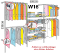 Preview: Wandregalsystem Garderobensystem begehbarer Kleiderschrank mit Regalbodenhalter 200 cm hoch und 320 cm breit Höhen variabel anzuschrauben Wandbefestigung und Gummifüsse Stahlrohre verchromt Art Nr W16