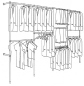 Preview: Wandregalsystem Garderobensystem für Hängegarderobe 200x430 cm breit und 40 cm tief sehr stabile Ausführung direkt vom Hersteller Wandanschluss Wandbefestigung Rundrohre verchromt Art Nr W18