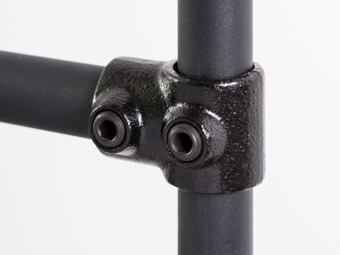 2 Wege Verbinder T Verbinder Verbinderstück für schwarzes 27 mm Rohr rund Wandregalsystem Garderobensystem Kleiderkammer Kleiderstangen für Art Nr W10BK