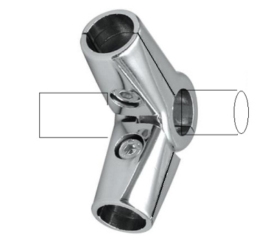 4 Wege Verbinder flexibel mit Achse Zubehör für 25 mm Chrom Rohr rund Wandregalsystem Garderobensystem Kleiderkammer Kleiderstangen