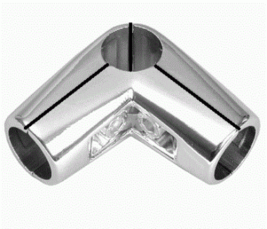 4 Wegeverbinder Verbinder Eckverbinder für 25 mm Chrom Rohr rund Garderobe Kleiderständer Textilregal Kleiderstange begehbahrer Schrank Art Nr St.81.300