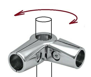 4 Wegeverbinder flexibel Verbinder Eckverbinder für 25 mm Chrom Rohr rund Dachschräge Garderobe Kleiderständer Kleiderstange begehbahrer Schrank Art Nr St.09.100.300
