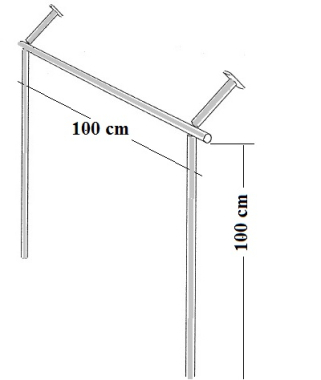 Dachschräge Garderobe Kleiderständer Kleiderstange begehbarer Schrank 100 cm hoch 100 cm breit Tiefe und Schrägung flexibel einstellbar Stahlrohre verchromt Art Nr St.09.100.100