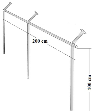 Dachschräge Garderobe Kleiderständer Kleiderstange begehbarer Schrank 100 cm hoch 100 cm breit Tiefe und Schrägung flexibel einstellbar Stahlrohre verchromt Art Nr St.09.100.200