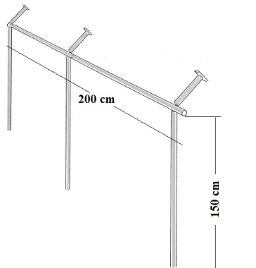 Dachschräge Garderobe Kleiderständer Kleiderstange begehbarer Schrank 150 cm hoch 100 cm breit Tiefe und Schrägung flexibel einstellbar Stahlrohre verchromt Art Nr St.09.150.200