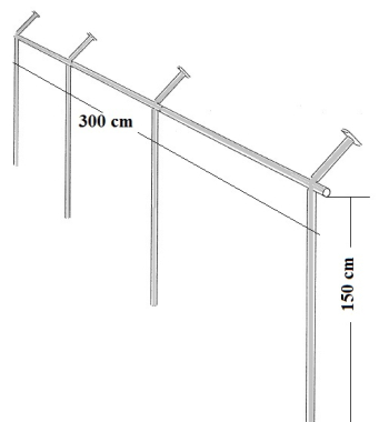 Dachschräge Garderobe Kleiderständer Kleiderstange begehbarer Schrank 150 cm hoch 100 cm breit Tiefe und Schrägung flexibel einstellbar Stahlrohre verchromt Art Nr St.09.150.300