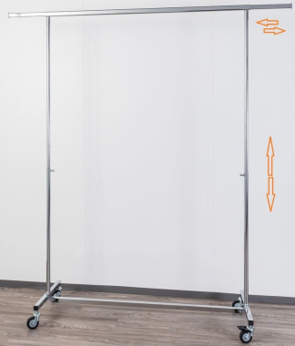 Hercules Kleiderständer höhenverstellbar maximal 225cm Breit und 210 cm Hoch grosse Rollen Rollständer Konfektionsständer Chrome Art Nr Nr 4 4 8 Hercules