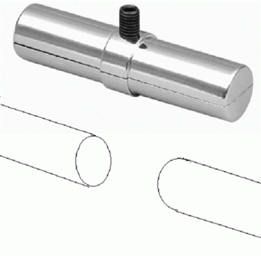 Innenverbinder mit Madenschraube für Rundrohr 25 mm Chrom Rohr rund Stahlrohr für Wandregalsystem Garderobensystem Kleiderkammer Kleiderstangen