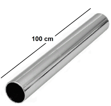 Rundrohr 100 cm lang für 25mm Chrom Rohr rund Stahlrohr für Wandregalsystem Garderobensystem Kleiderkammer Kleiderstangen