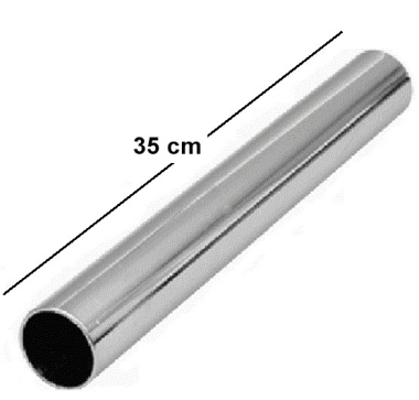 Rundrohr 35 cm lang für 25mm Chrom Rohr rund Stahlrohr für Wandregalsystem Garderobensystem Kleiderkammer Kleiderstangen