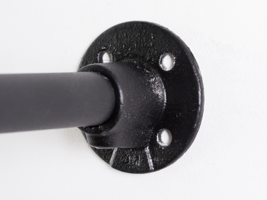 Wandrosette Wandanschluss Wandflansch Wandbefestigung für schwarzes 27 mm Rohr rund Wandregalsystem Garderobensystem Kleiderkammer Kleiderstangen für Art Nr W14BK