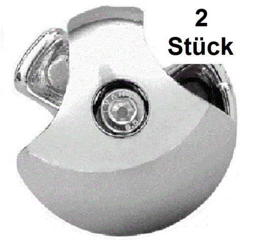 2 Wege Kugelverbinder Knotenverbinder Zubehör 2 Stück Verbinder im Knoten Design für 25 mm Chrom Rohr rund Wandregalsystem Garderobensystem