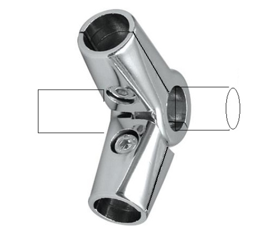 4 Wege Verbinder flexibel mit Achse Zubehör für 25 mm Chrom Rohr rund Wandregalsystem Garderobensystem Kleiderkammer Kleiderstangen