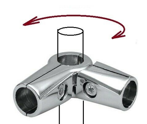 4 Wegeverbinder flexibel Verbinder Eckverbinder für 25 mm Chrom Rohr rund Dachschräge Garderobe Kleiderständer Kleiderstange begehbahrer Schrank Art Nr St.09.100.300