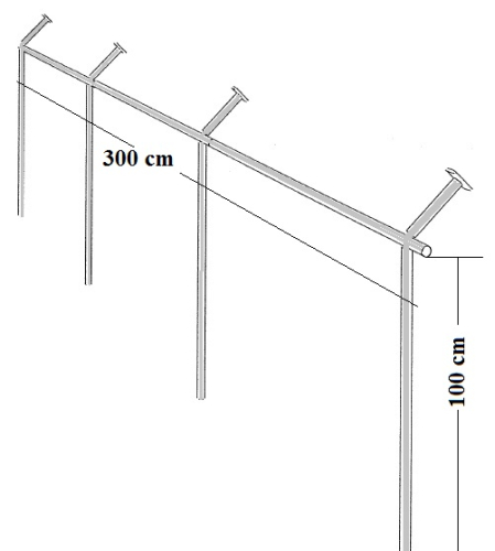 Dachschräge Garderobe Kleiderständer Kleiderstange begehbarer Schrank 100 cm hoch 100 cm breit Tiefe und Schrägung flexibel einstellbar Stahlrohre verchromt Art Nr St.09.100.300