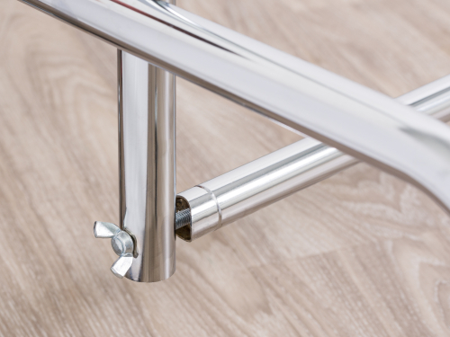 Schraub Verbindung Flügelschraube Detail für einfaches auf und abbauen bei Kleiderständer Klappständer Rollständer Konfektionsständer für Art Nr 2011 140 80