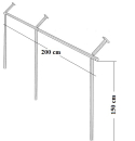 Garderobe für Dachschräge, Kleiderstange St.09.150.200
